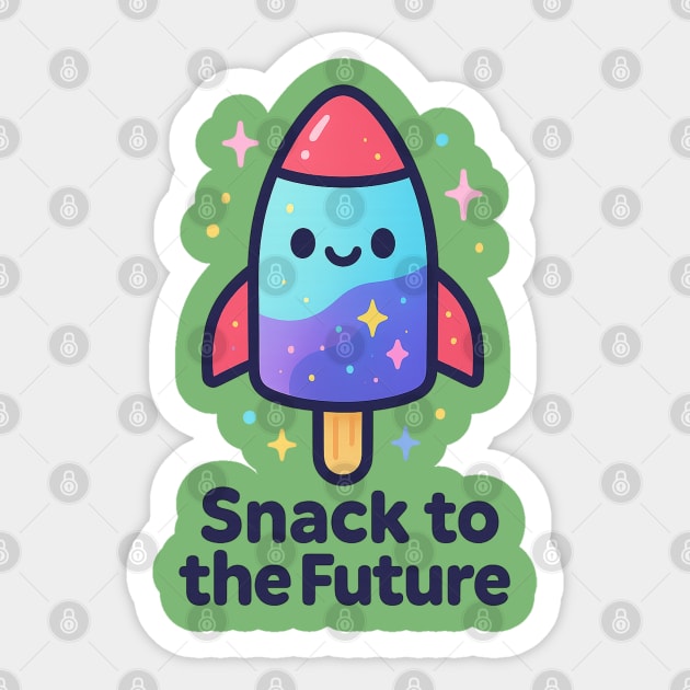 Cute Space Popsicle Rocket – Snack to the Future Kawaii Cosmic Design Sticker by Anne Lee